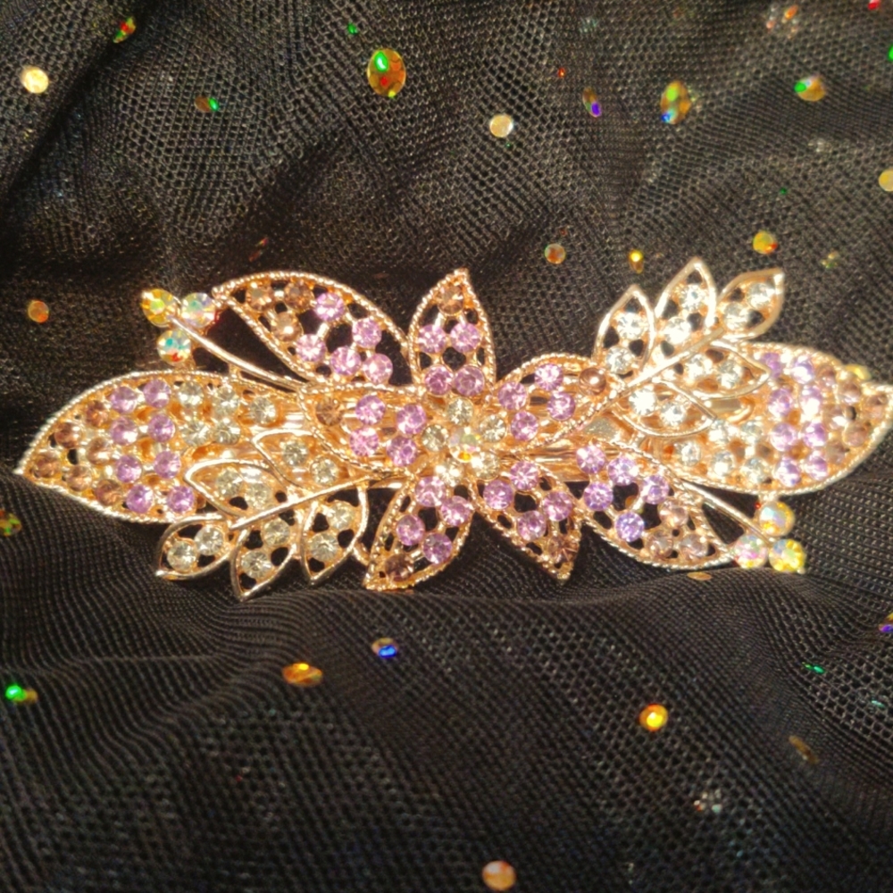 Lavender rhinestone barrette